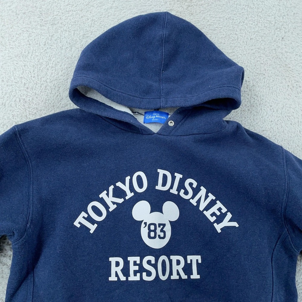 ! NECK TAG Disney Tokyo Disney Resort Hoodie‎ Small Pullover Mickey '83 Japan